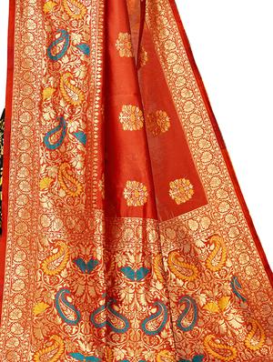 self design half & half saree with blouse - 17300061 - Standard Image - 3