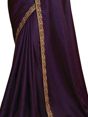 solid plain saree with blouse - 17300074 - Standard Image - 2