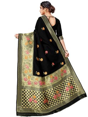 floral banarasi saree with blouse - 17300082 - Standard Image - 2