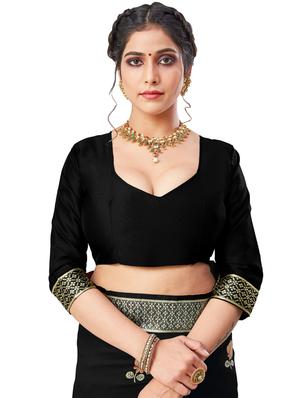 floral banarasi saree with blouse - 17300082 - Standard Image - 3