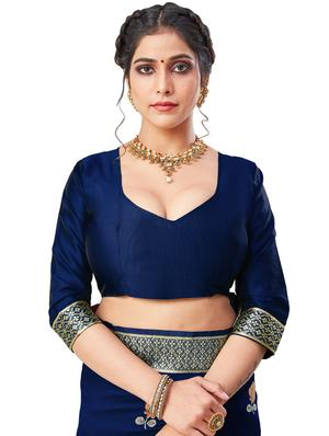 floral banarasi saree with blouse - 17300083 - Standard Image - 3