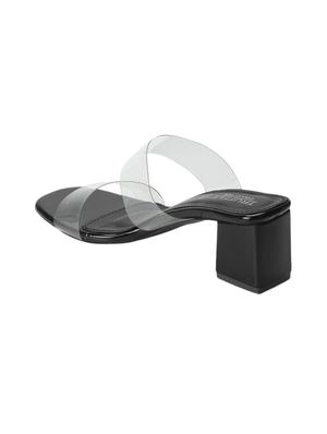 black pu mules sandals - 17300145 - Standard Image - 3