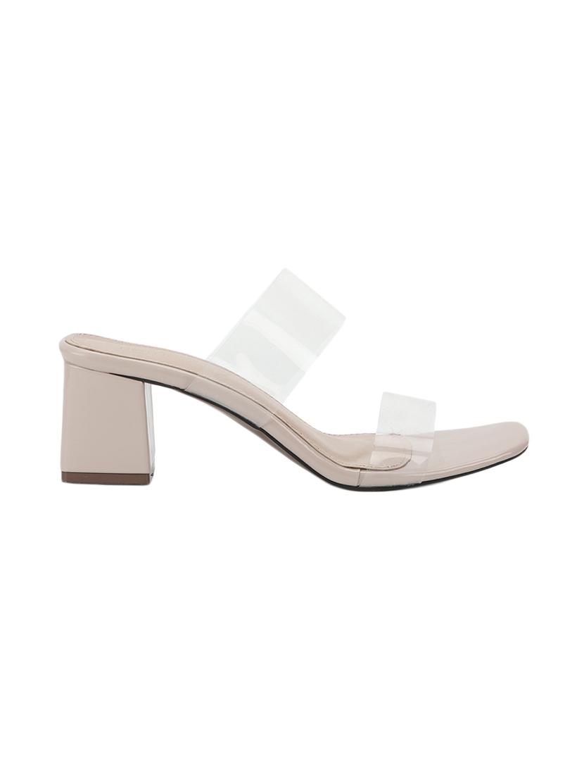 nude patent mules sandals - 17300146 - Zoom Image - 2