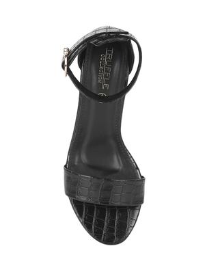 black pu ankle strap sandals - 17300148 - Standard Image - 4