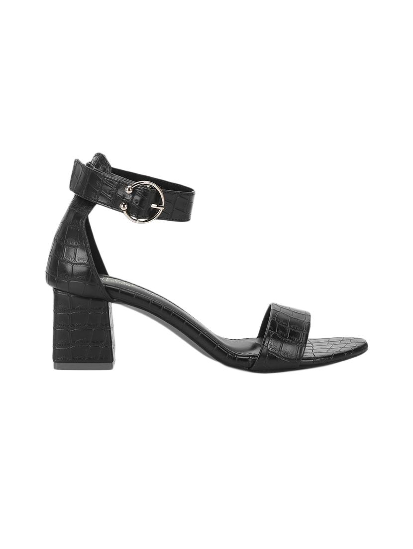 black pu ankle strap sandals - 17300148 - Zoom Image - 2