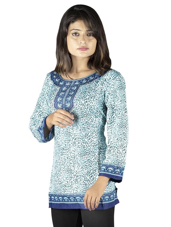 printed straight kurti - 17300179 - Zoom Image - 2