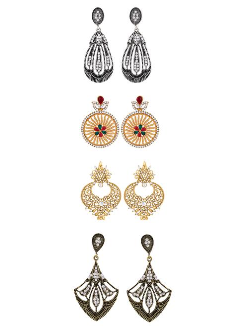 gold zinc drop earring - 17300192 - Standard Image - 1