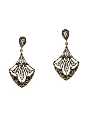 gold zinc drop earring - 17300192 - Standard Image - 3