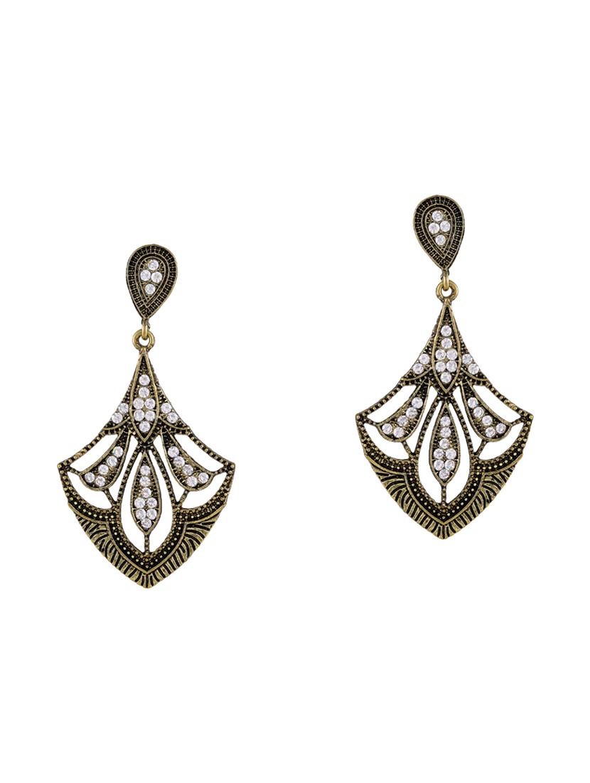 gold zinc drop earring - 17300192 - Zoom Image - 3