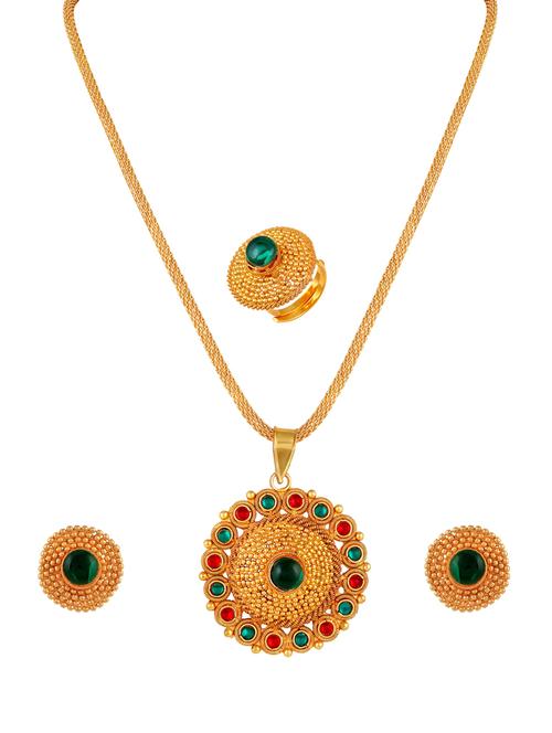 multi colored metal pendants and earring - 17300293 - Standard Image - 1