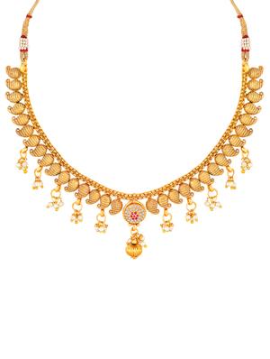 gold metal necklaces and earring - 17300295 - Standard Image - 2