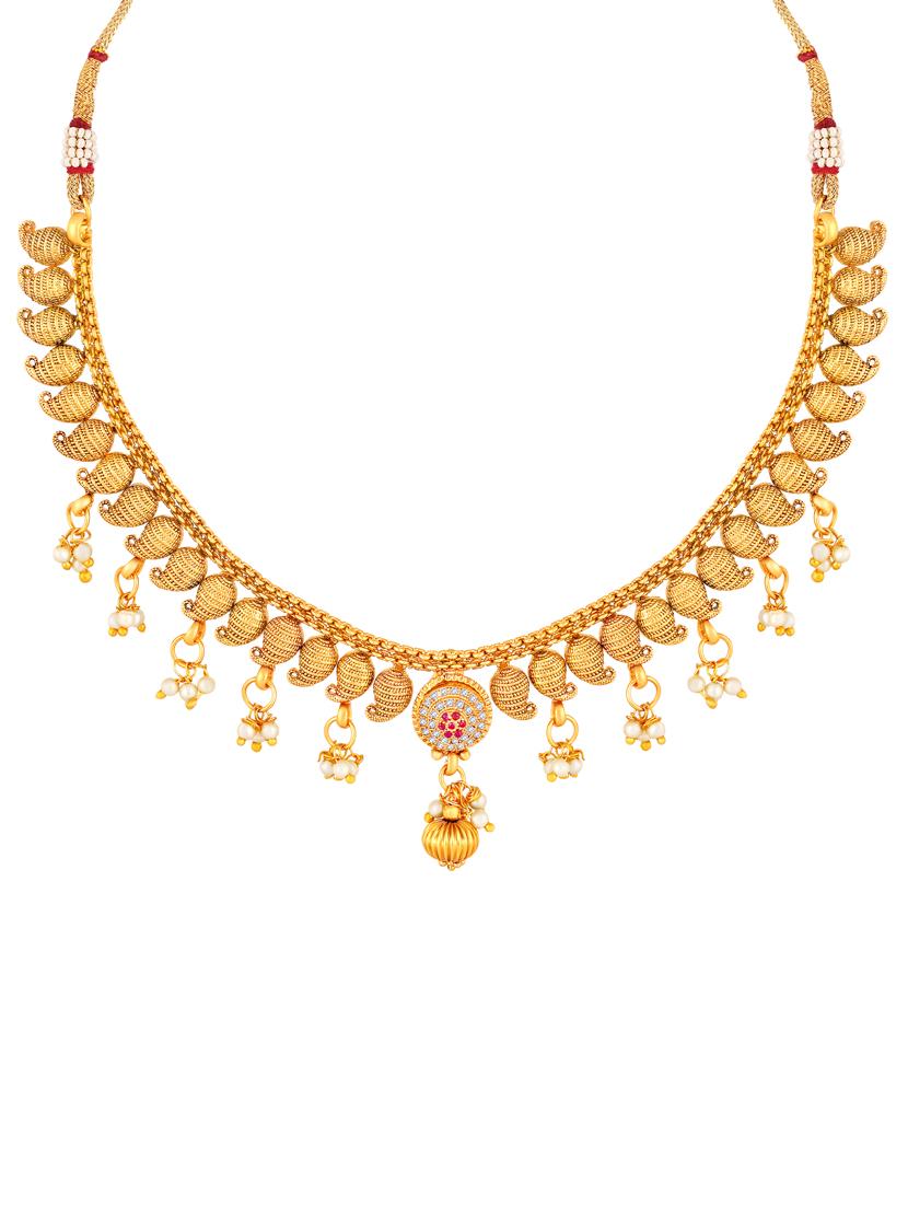 gold metal necklaces and earring - 17300295 - Zoom Image - 2