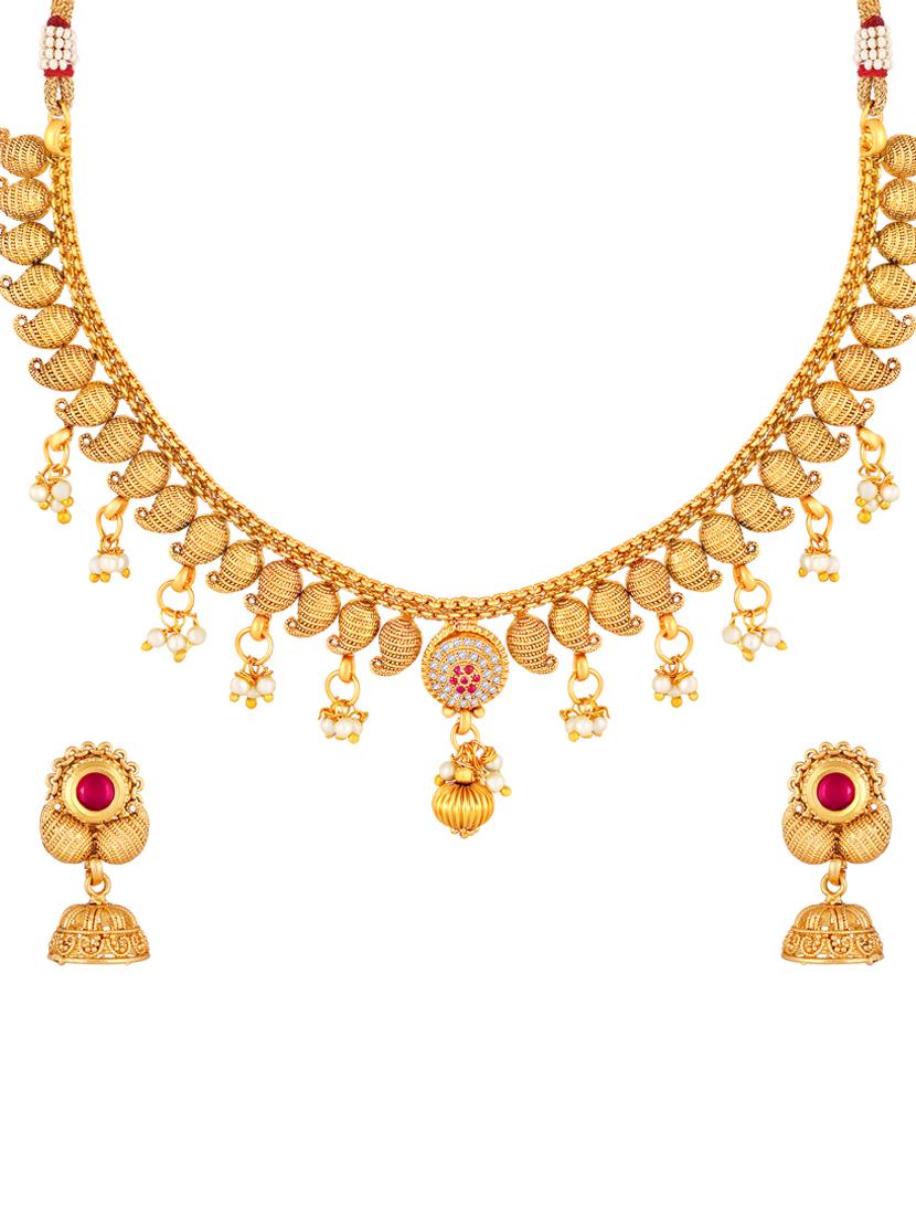 gold metal necklaces and earring - 17300295 - Zoom Image - 3