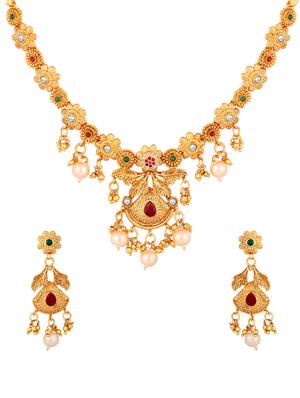 multi colored metal necklaces and earring - 17300297 - Standard Image - 2