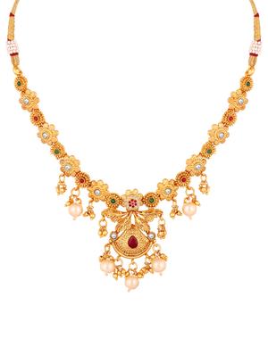 multi colored metal necklaces and earring - 17300297 - Standard Image - 3