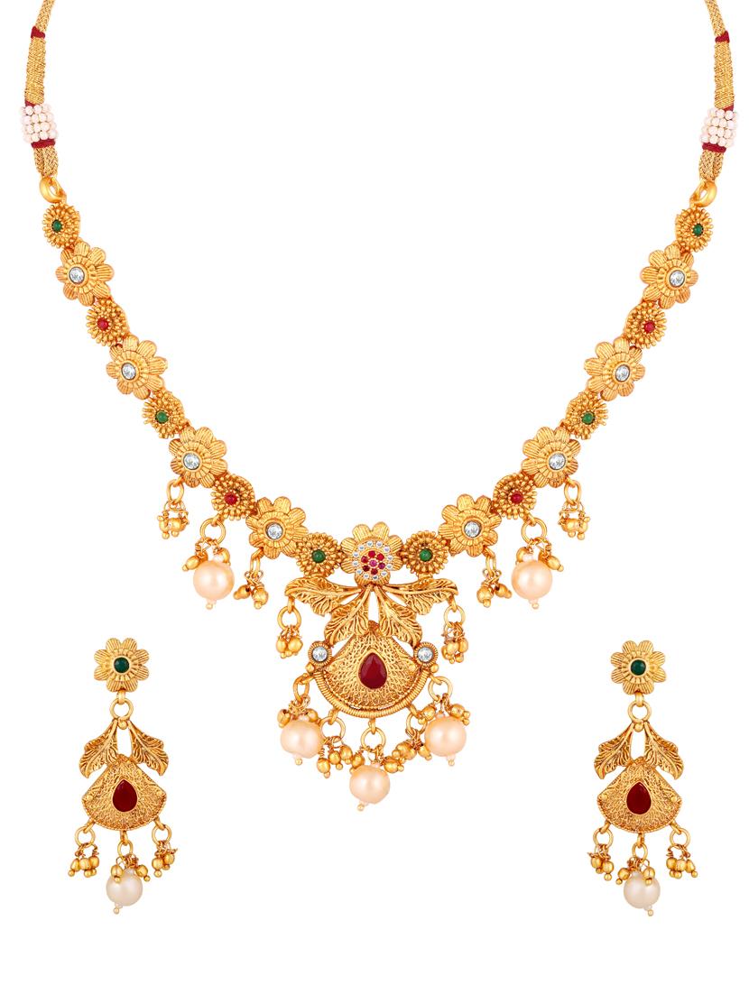 multi colored metal necklaces and earring - 17300297 - Zoom Image - 1