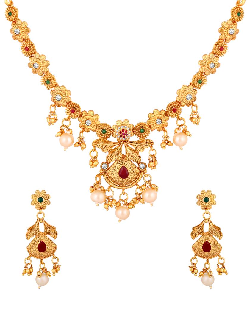 multi colored metal necklaces and earring - 17300297 - Zoom Image - 2