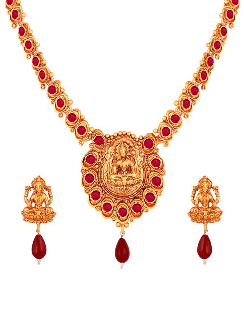 multi colored brass necklaces and earring - 17300301 - Standard Image - 1