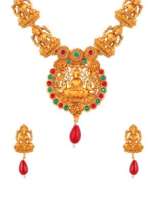 multi colored brass necklaces and earring - 17300303 - Standard Image - 3