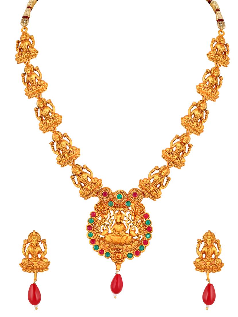 multi colored brass necklaces and earring - 17300303 - Zoom Image - 1