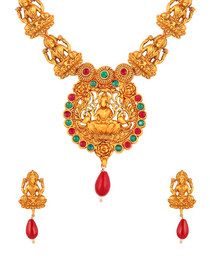multi colored brass necklaces and earring - 17300303 - Zoom Image - 3