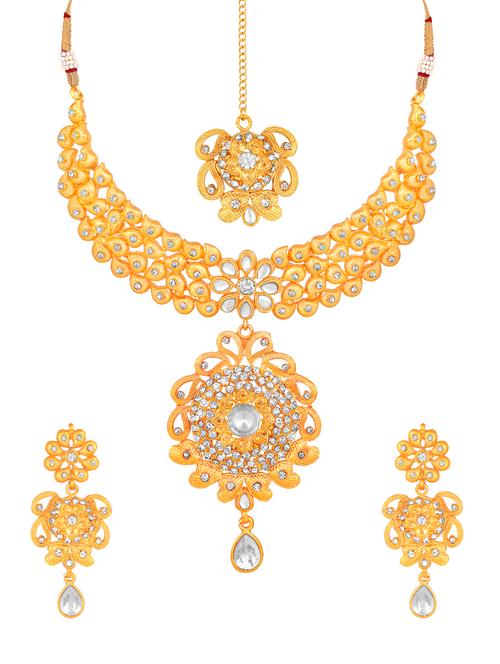 gold brass necklaces and earring - 17300308 - Standard Image - 1