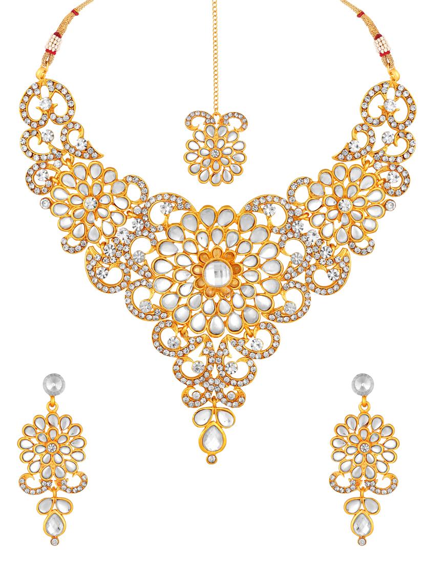 gold brass necklaces and earring - 17300312 - Zoom Image - 1