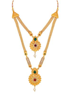 multi colored brass necklaces and earring - 17300314 - Standard Image - 2