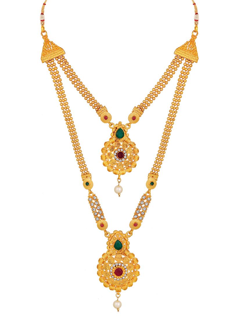multi colored brass necklaces and earring - 17300314 - Zoom Image - 2