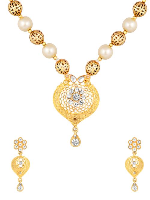 multi colored brass necklaces and earring - 17300331 - Standard Image - 1