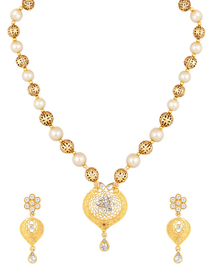 multi colored brass necklaces and earring - 17300331 - Zoom Image - 2