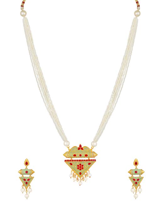 multi colored metal necklaces and earring - 17300338 - Standard Image - 1