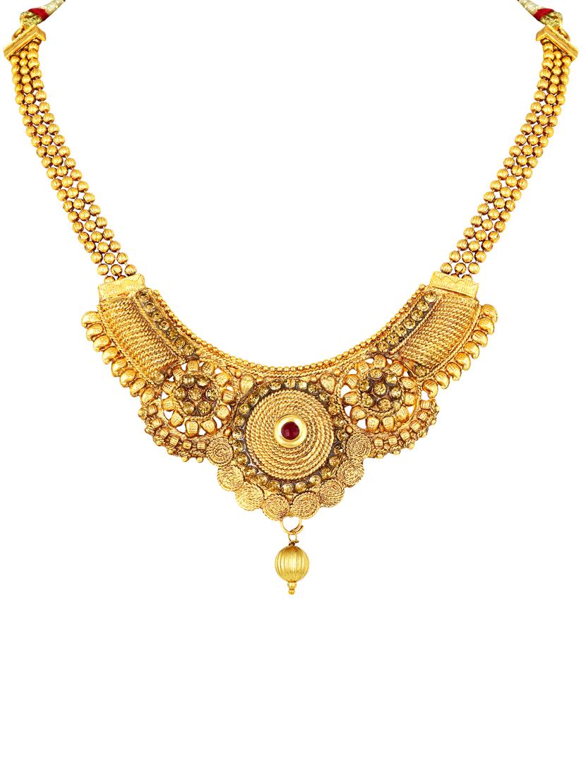 gold brass necklaces and earring - 17300345 - Zoom Image - 2