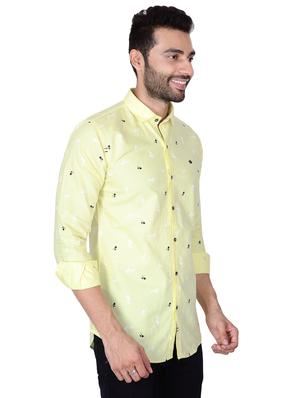yellow printed casual shirt - 17300426 - Standard Image - 2