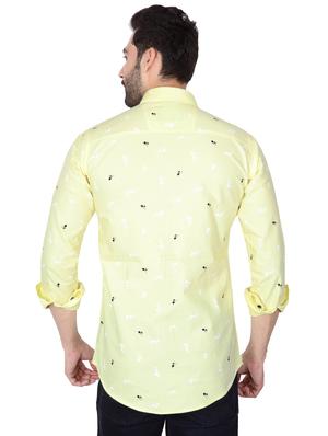 yellow printed casual shirt - 17300426 - Standard Image - 3