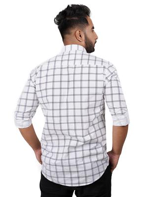 white checkered casual shirt - 17300428 - Standard Image - 3