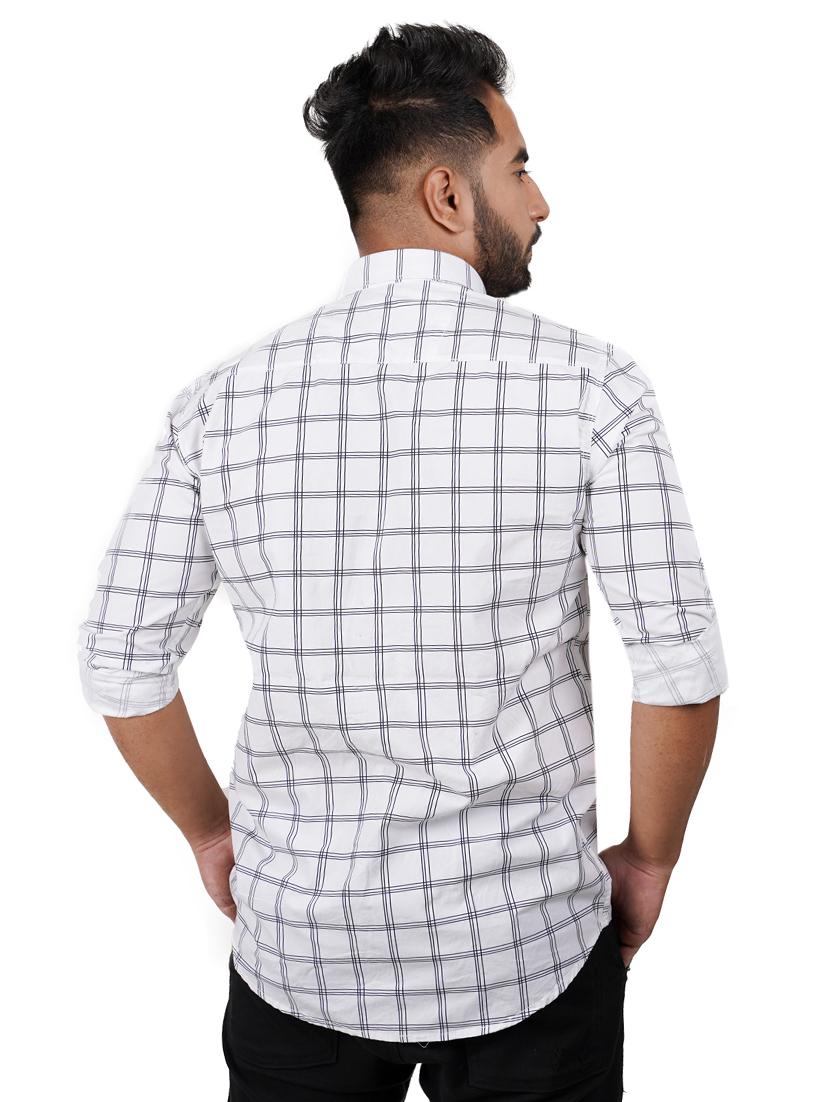 white checkered casual shirt - 17300428 - Zoom Image - 3