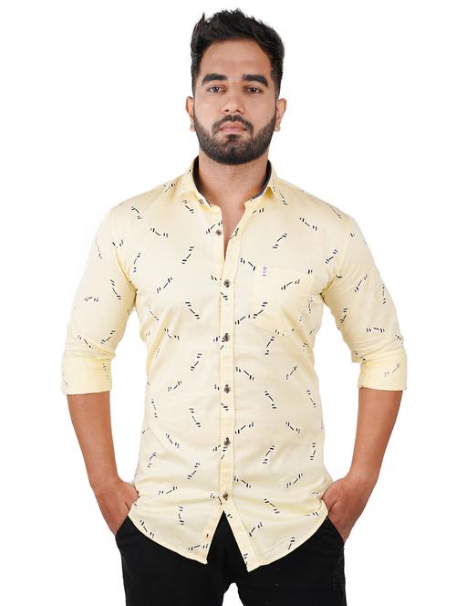 yellow printed casual shirt - 17300439 - Very Small Image - 1