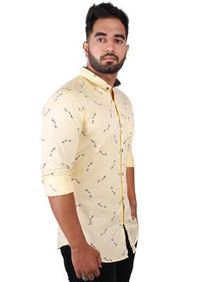 yellow printed casual shirt - 17300439 - Standard Image - 2