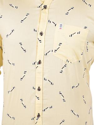 yellow printed casual shirt - 17300439 - Standard Image - 4