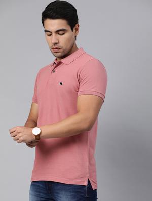 pink solid polo t-shirt - 17300470 - Standard Image - 2