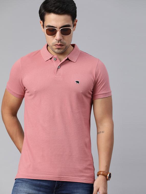 pink solid polo t-shirt - 17300470 - Zoom Image - 1