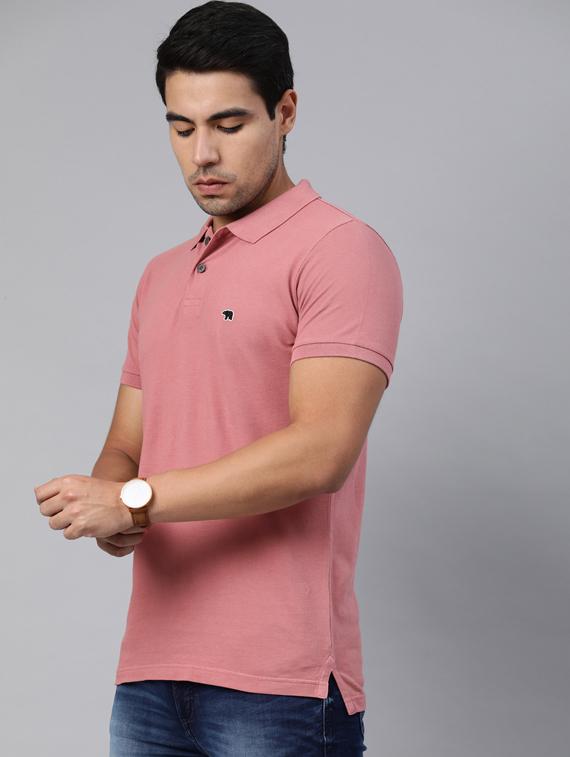 pink solid polo t-shirt - 17300470 - Zoom Image - 2