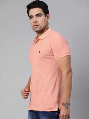 pink solid polo t-shirt - 17300473 - Standard Image - 2