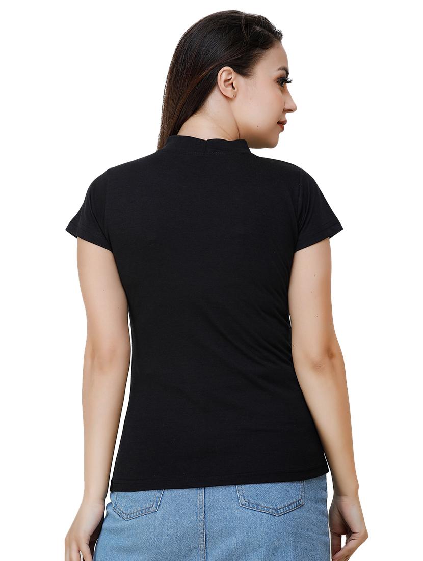 mock neck solid tee - 17300507 - Zoom Image - 3
