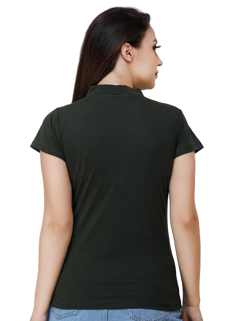 mock neck solid tee - 17300509 - Zoom Image - 3