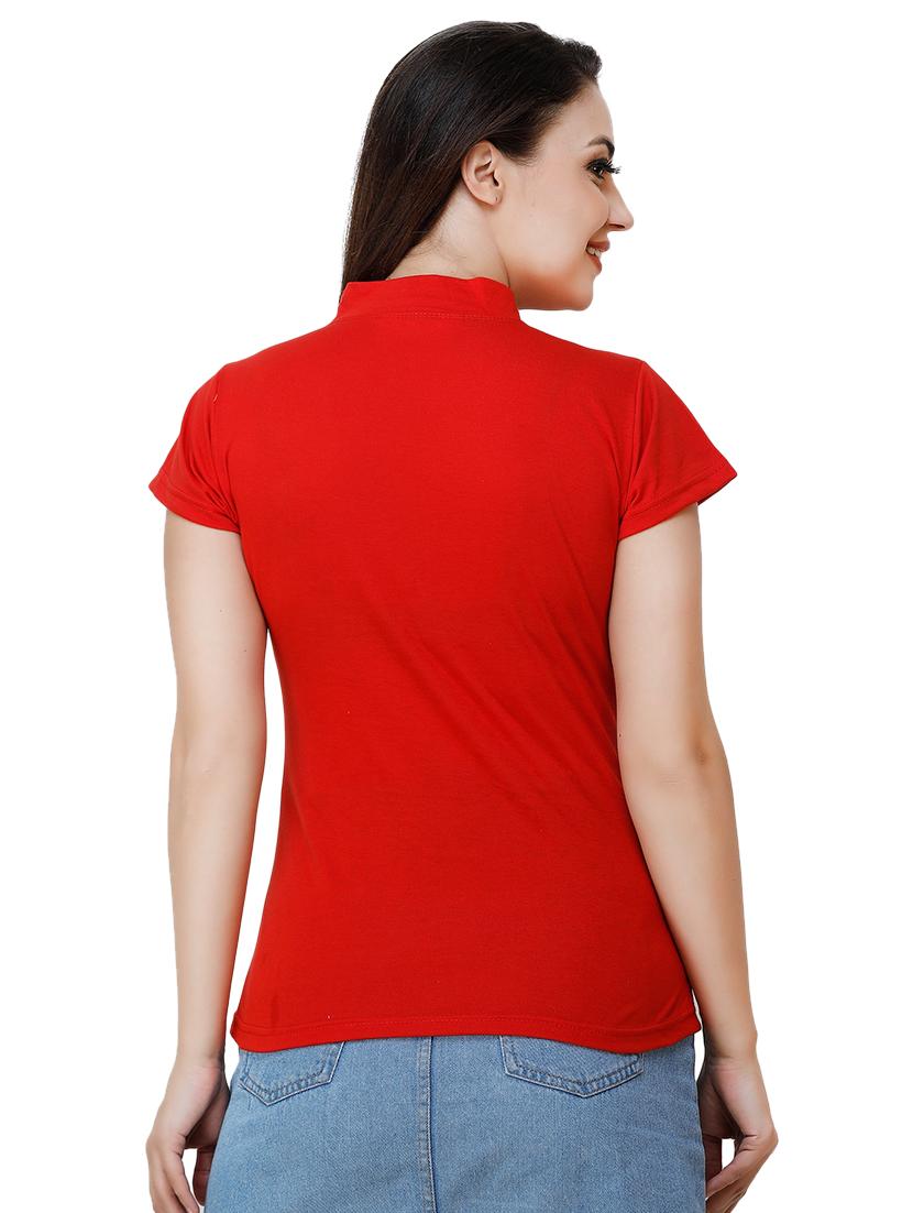 mock neck solid tee - 17300511 - Zoom Image - 3