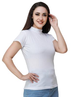mock neck solid tee - 17300512 - Standard Image - 2