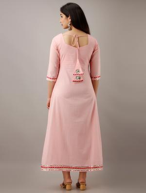 gota work a-line kurta - 17300515 - Standard Image - 3