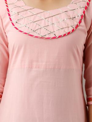 gota work a-line kurta - 17300515 - Standard Image - 5